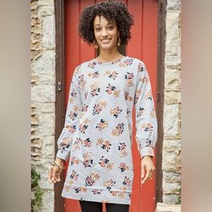 Matilda‎ Jane Grey Vintage Floral Perfect Cozy Sweatshirt Tunic Dress Darling